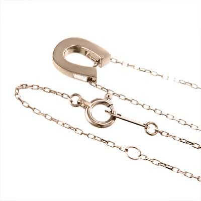 k10ピンクゴールド 中サイズ 馬蹄 ペンダントトップとネックレス シンプルの画像