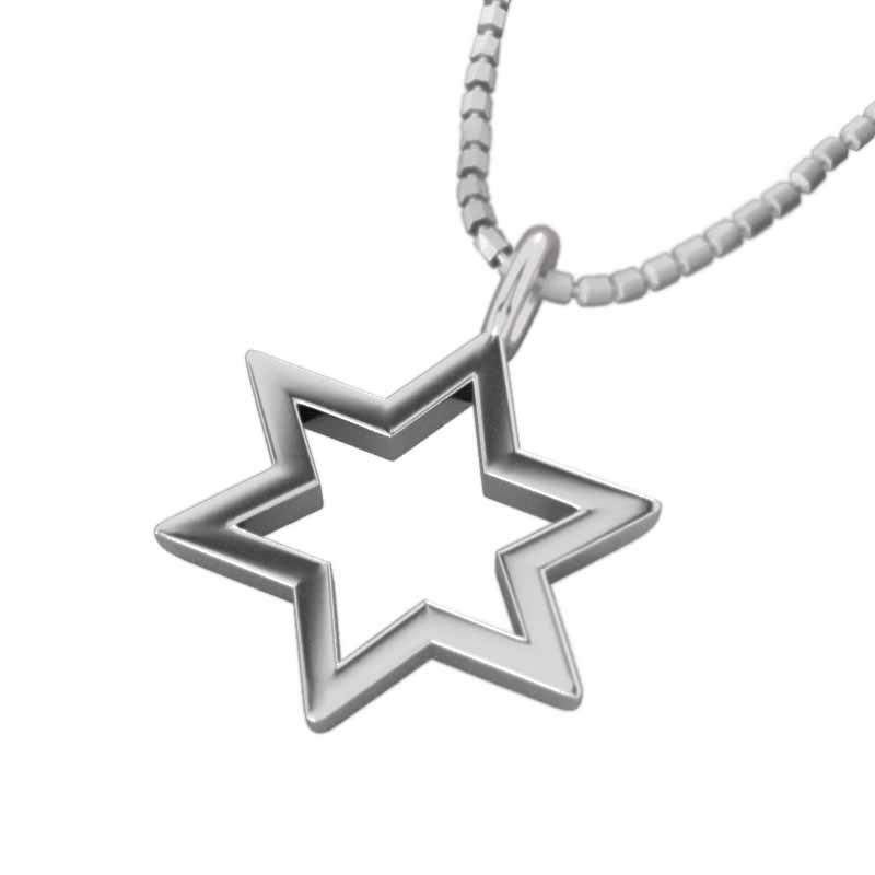 小サイズ プラチナ900 スター シンプル ペンダントネックレス 六芒星の画像