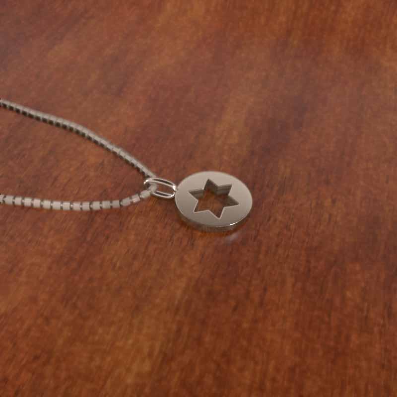 k10ピンクゴールド 小サイズ シンプル 六芒星 ペンダントネックレス スターの画像