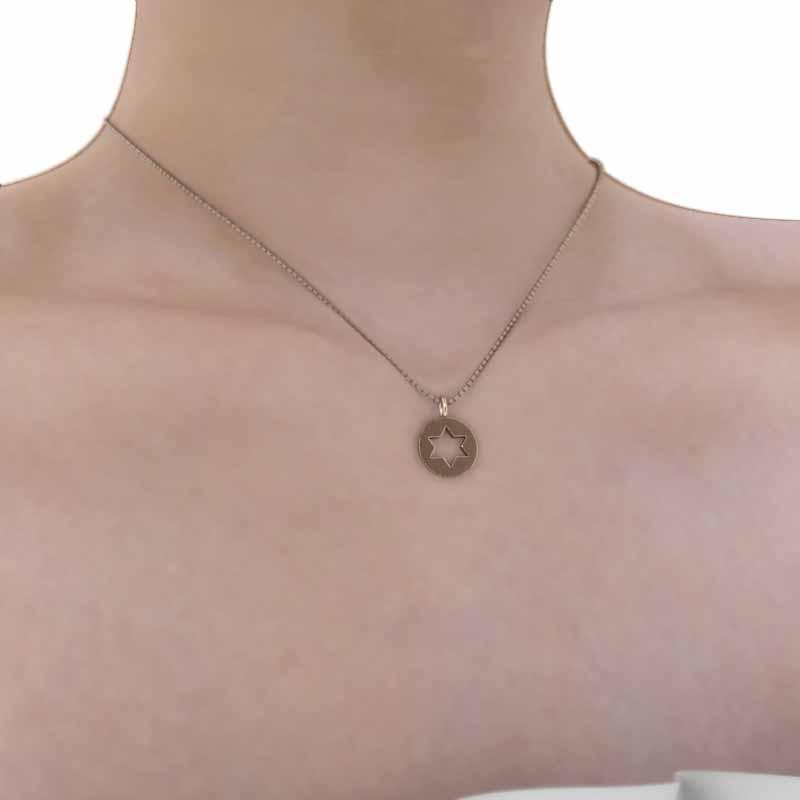 スター ペンダント 六芒星 シンプル k10ピンクゴールド 中サイズの画像