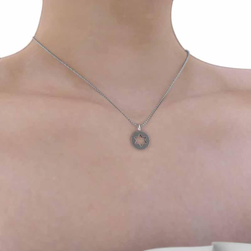 中サイズ プラチナ900 ペンダント 六芒星 スター シンプルの画像