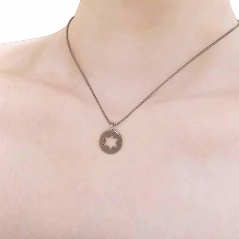 ネックレスジュエリー シンプル k18ピンクゴールド スター 六芒星 大サイズの画像