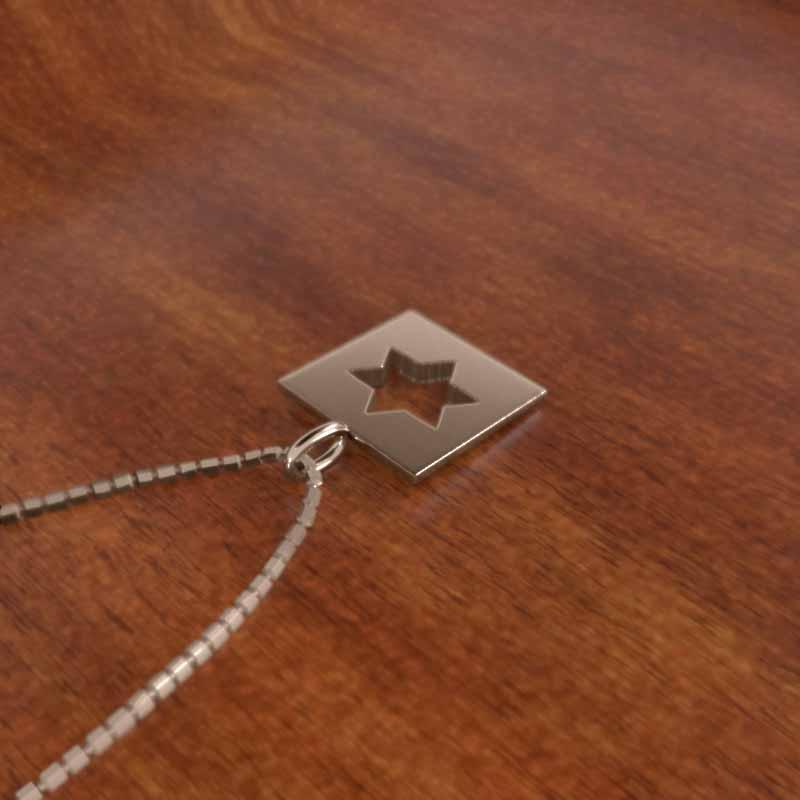 六芒星 中サイズ k18ピンクゴールド スター ペンダントトップとネックレス シンプルの画像