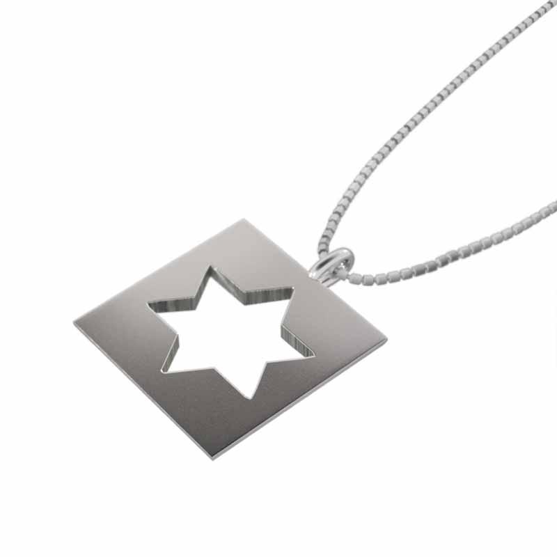 スター 特大サイズ プラチナ900 シンプル ペンダントネックレス 六芒星の画像