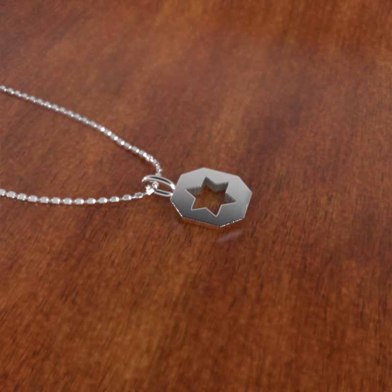 六芒星 ペンダント シンプル 小サイズ スター プラチナ900の画像