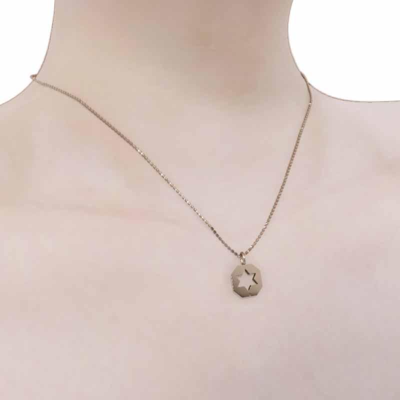 中サイズ シンプル k18ピンクゴールド スター 六芒星 ネックレスジュエリーの画像