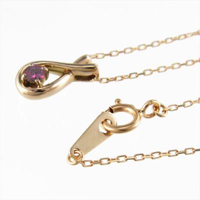 ペンダントトップとネックレス 一粒石 7月誕生石 k10ピンクゴールド ルビー_3
