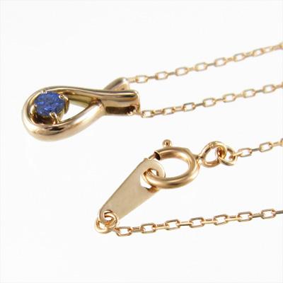 ペンダント サファイア 一粒石 k10ピンクゴールド 9月の誕生石の画像