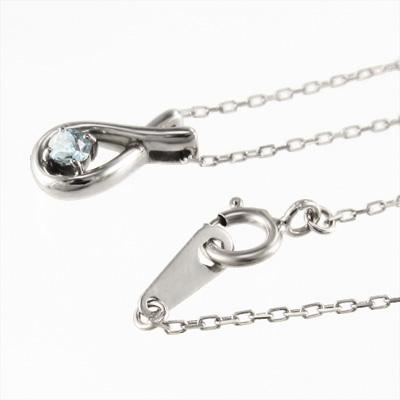 アクアマリン ペンダントトップとネックレス 3月の誕生石 一粒石 Pt900の画像