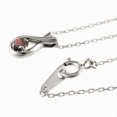 一粒石 ガーネット Pt900 ペンダントトップとネックレス 1月の誕生石の画像