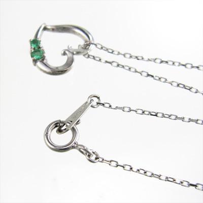ペンダント ハート エメラルド 5月の誕生石 Pt900の画像