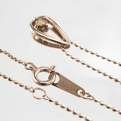 シトリントパーズ ピンクゴールドk10 11月の誕生石 一粒石 ペンダントの画像