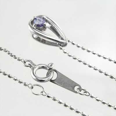 ペンダントネックレス 白金（プラチナ）900 一粒石 タンザナイト 12月誕生石の画像
