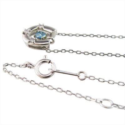 11月の誕生石 馬蹄 ブルートパーズ プラチナ900 ネックレスジュエリーの画像