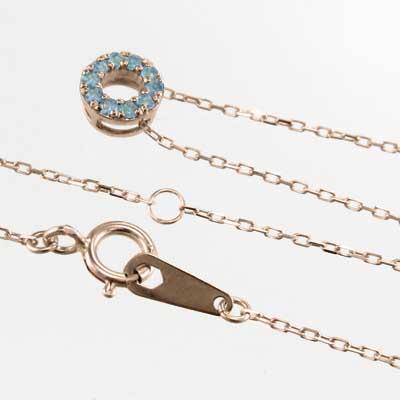 ブルートパーズ(青) ネックレスジュエリー 10金ピンクゴールド 小サイズ 11月の誕生石の画像