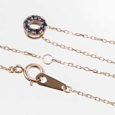 ペンダント k10ピンクゴールド サファイア(青) 小サイズ 9月誕生石の画像