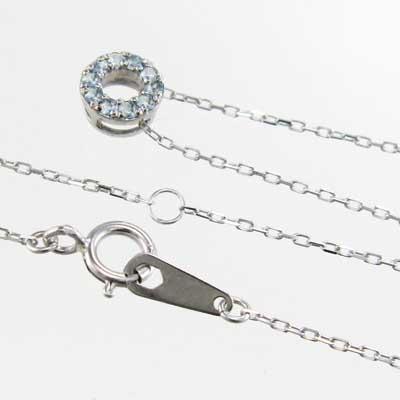 ペンダントトップとネックレス アクアマリン プラチナ900 3月誕生石 小サイズの画像