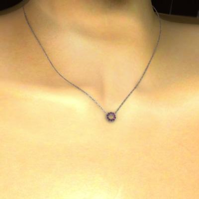 7月誕生石 ルビー ペンダントトップとネックレス プラチナ900 小サイズの画像