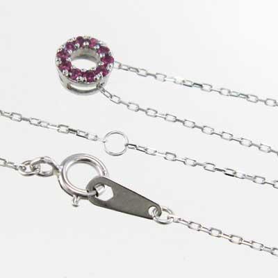 7月誕生石 ルビー ペンダントトップとネックレス プラチナ900 小サイズの画像
