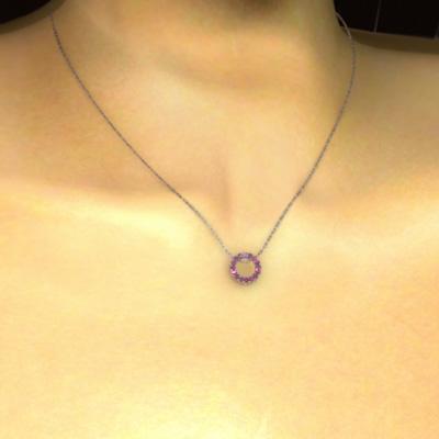 中サイズ ルビー 7月の誕生石 ネックレスジュエリー 18金ピンクゴールドの画像