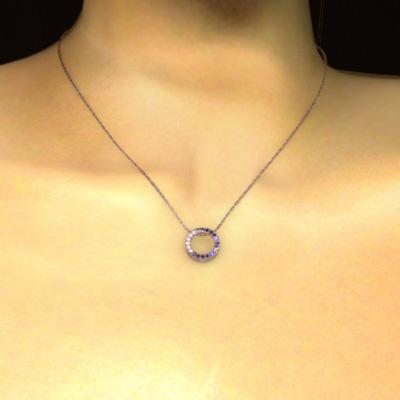 k10ピンクゴールド 大サイズ アメジスト ペンダントネックレス 2月誕生石の画像