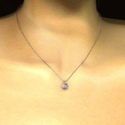 ピンクゴールドk10 2月誕生石 アメジスト(紫水晶) 小サイズ ネックレスジュエリーの画像