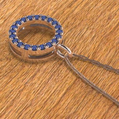 大サイズ 9月の誕生石 ペンダント k10ピンクゴールド サファイアの画像