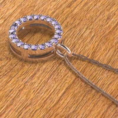 2月の誕生石 大サイズ k18ピンクゴールド ペンダントネックレス アメジストの画像