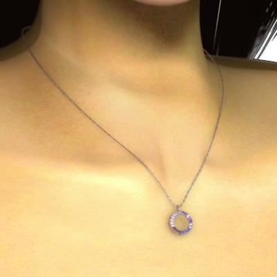 大サイズ ネックレスジュエリー アメジスト(紫水晶) 18金ピンクゴールド 2月の誕生石の画像