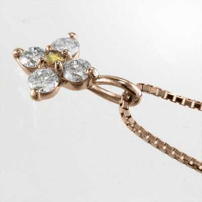 ファイブストーン 11月の誕生石 ネックレスジュエリー クロス 18金ピンクゴールド (黄水晶)シトリンの画像