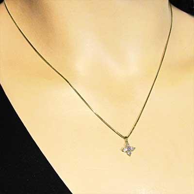 アメジスト ファイブストーン k18イエローゴールド ペンダント 2月誕生石 クロスの画像