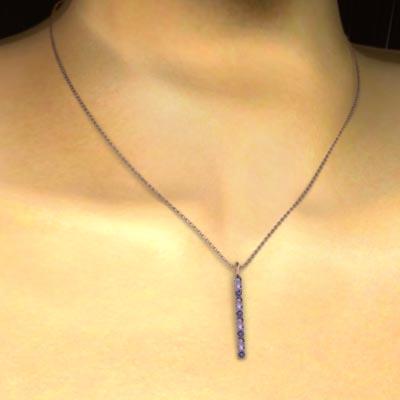 プレート 2月の誕生石 ペンダントネックレス 18金ピンクゴールド アメジスト(紫水晶)の画像