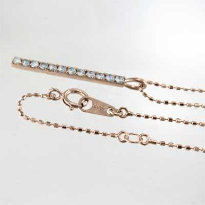 アクアマリン プレート 3月の誕生石 k18ピンクゴールド ペンダントネックレスの画像