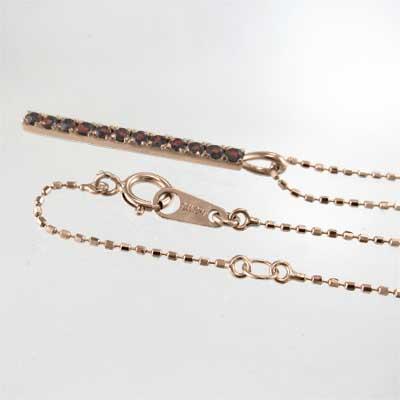 プレート ガーネット ペンダントネックレス 1月誕生石 k18ピンクゴールドの画像