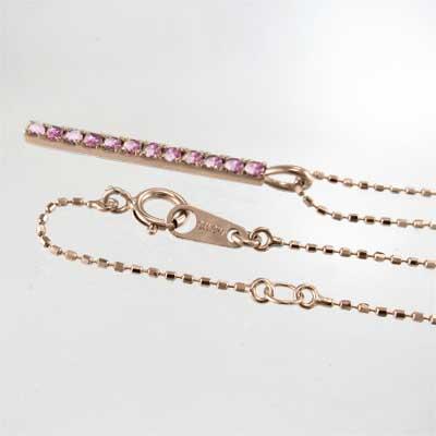 ペンダントトップとネックレス 10月誕生石 k18ピンクゴールド プレート ピンクトルマリンの画像