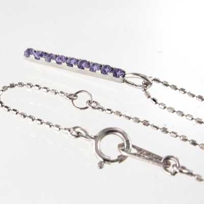 プレート アメジスト ネックレスジュエリー k10ホワイトゴールド 2月の誕生石の画像