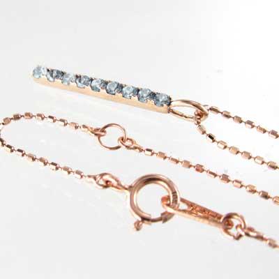 アクアマリン ネックレスジュエリー ピンクゴールドk18 3月の誕生石 プレートの画像