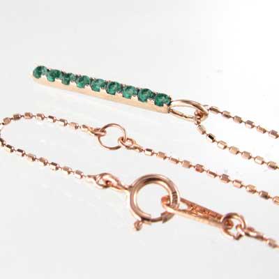 エメラルド プレート 5月誕生石 k18ピンクゴールド ペンダントの画像