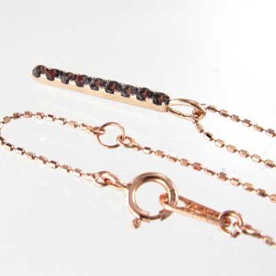 1月の誕生石 k18ピンクゴールド ペンダントネックレス ガーネット プレートの画像