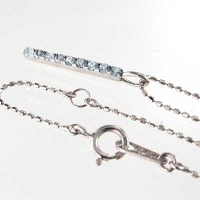 3月の誕生石 アクアマリン プレート ペンダントネックレス プラチナ900の画像