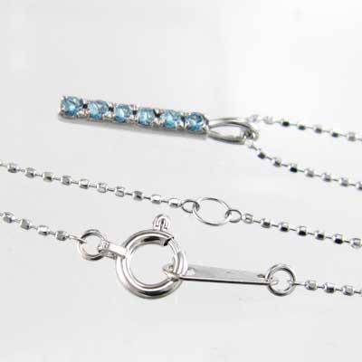 ブルートパーズ(青) プレート ペンダントトップとネックレス Pt900 11月誕生石の画像