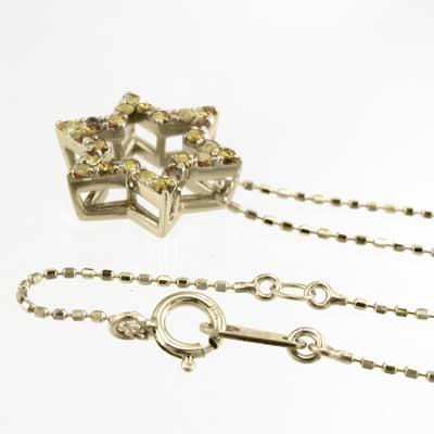 スター シトリン K10 ペンダント 11月誕生石 六芒星の画像