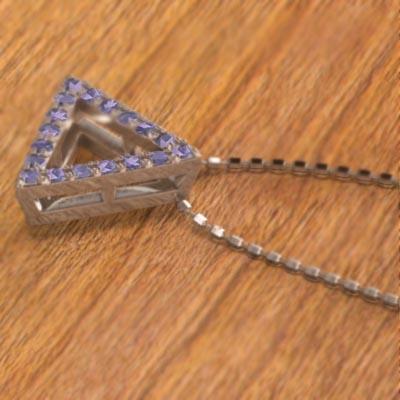 18金ピンクゴールド アメジスト(紫水晶) 2月の誕生石 ペンダントネックレスの画像