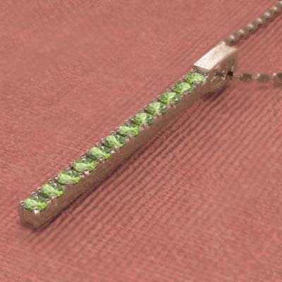 プレート ネックレスジュエリー 8月誕生石 大サイズ k10ピンクゴールド ペリドットの画像