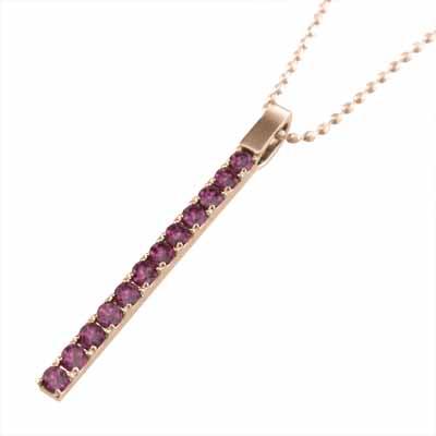 7月の誕生石 ペンダント ルビー プレート 大サイズ k10ピンクゴールドの画像