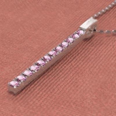 k10ホワイトゴールド プレート 大サイズ 10月誕生石 ネックレスジュエリー ピンクトルマリンの画像