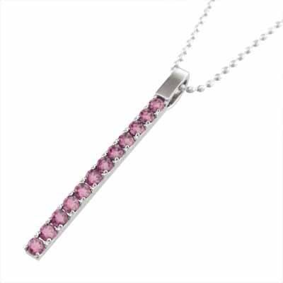 k10ホワイトゴールド プレート 大サイズ 10月誕生石 ネックレスジュエリー ピンクトルマリンの画像