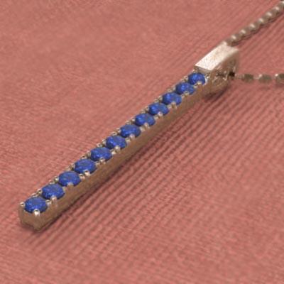 サファイア(青) ネックレスジュエリー 9月の誕生石 大サイズ プレート 18金ピンクゴールドの画像
