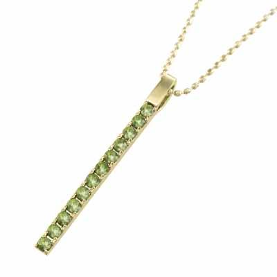 プレート 大サイズ ペリドット ペンダントトップとネックレス k18イエローゴールド 8月誕生石の画像