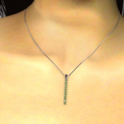 ペンダントネックレス 大サイズ 8月の誕生石 プレート 白金（プラチナ）900 ペリドットの画像